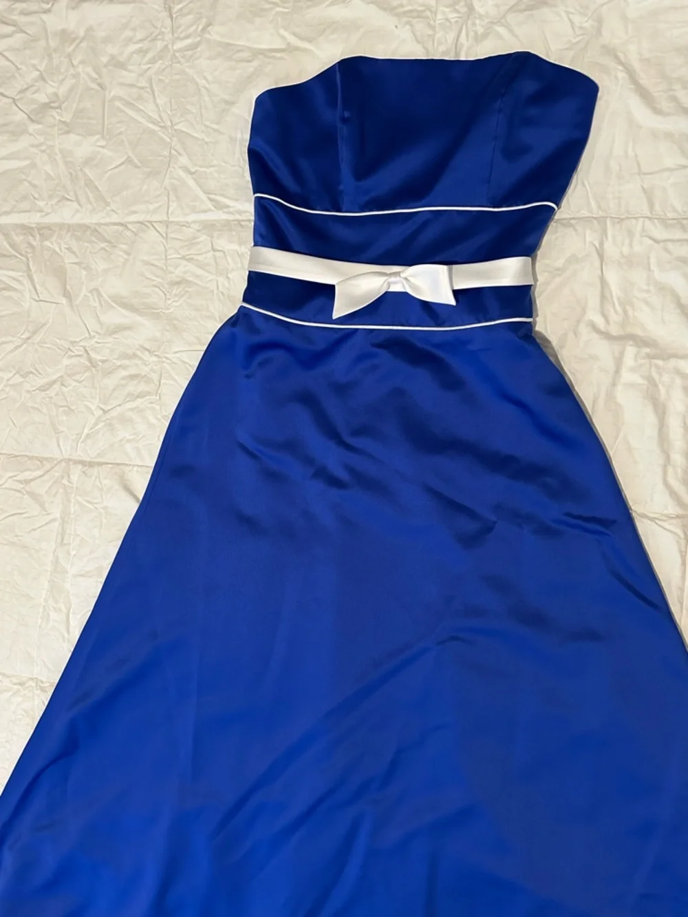 Alfred Angelo Royal Blue Strapless Formal Dress – Size 12 (Runs Small).